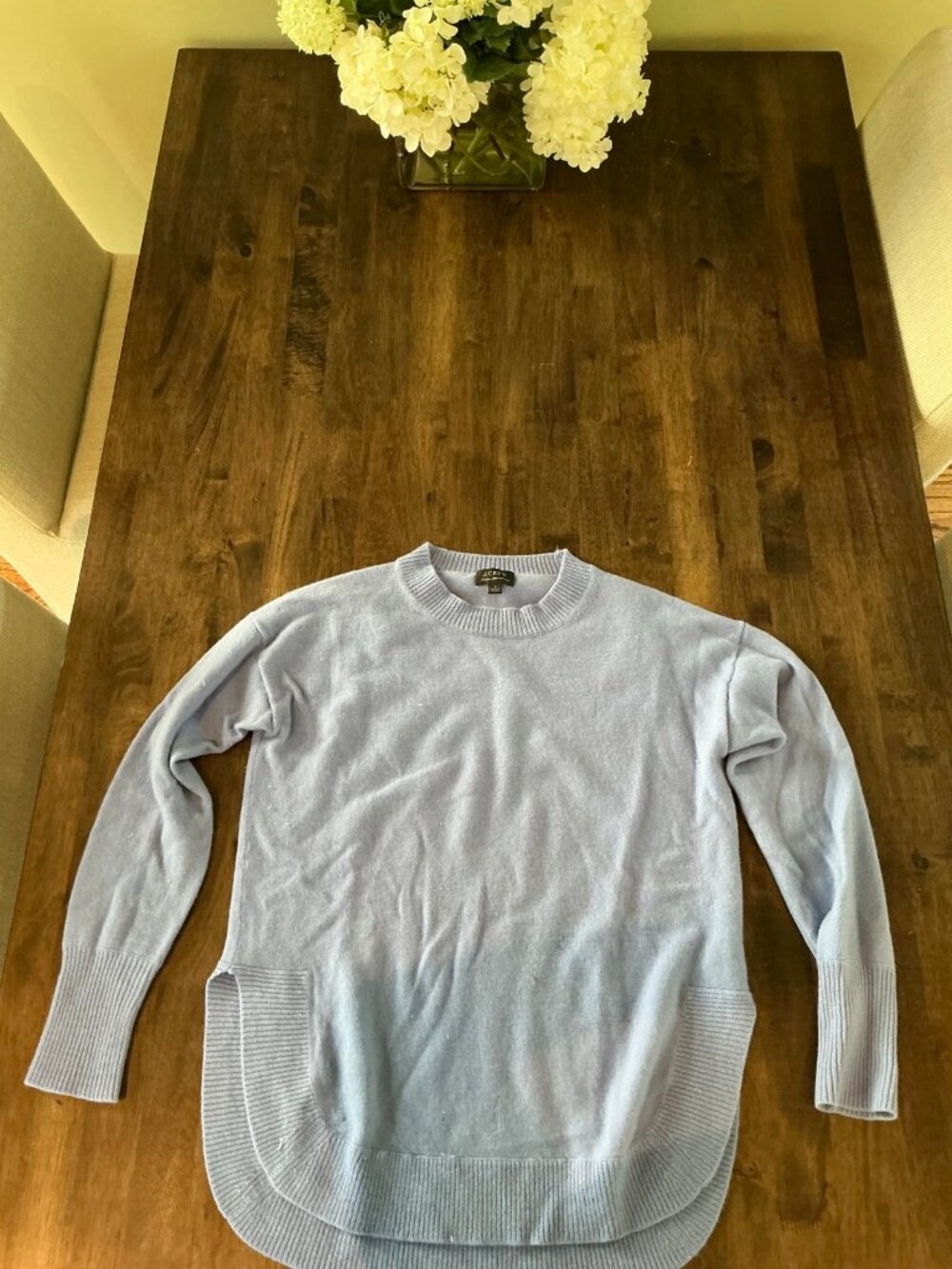 J.Crew Italian Spun Cashmere Sweater Size S High Low Hem